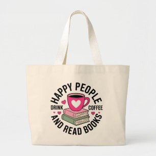 Bolso De Tela Gigante Amante de libros divertidos Adicta al café Friki d