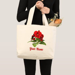 Bolso De Tela Gigante Amante de Pensamientos Floral Personalizado