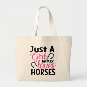 Bolso De Tela Gigante Amante del Caballo Lindo Ecuestre Vaquera Occident