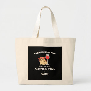 Bolso De Tela Gigante Amante del vino de regalo de cerdo de Guinea