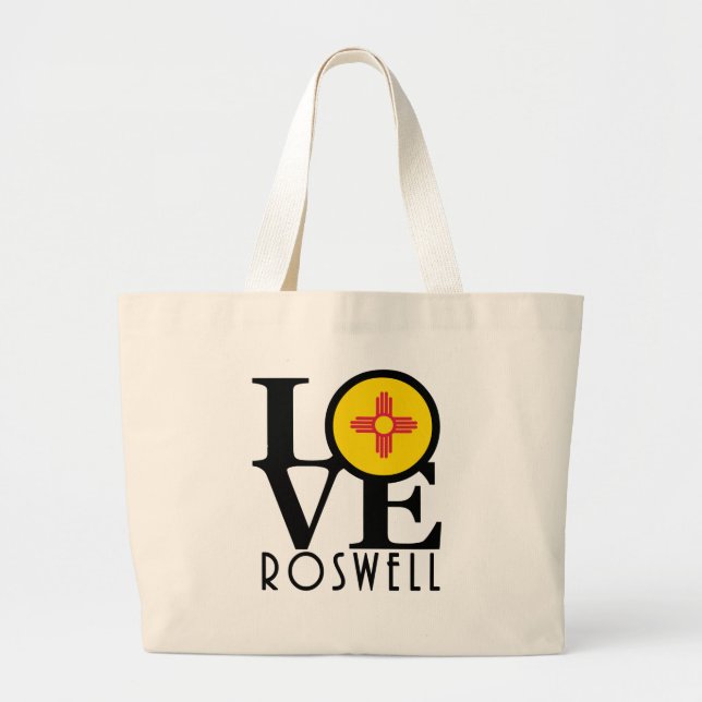 Bolso De Tela Gigante AMAR A Roswell Nuevo México (Frente)