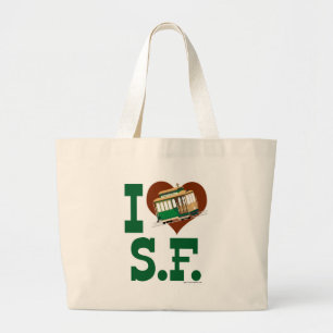 Bolso De Tela Gigante Amar los teleféricos de San Francisco Arte ilustra