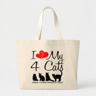 Bolso De Tela Gigante Amar mis cuatro gatos