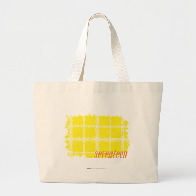 Bolso De Tela Gigante Amarillo 3 de la tela escocesa (Frente)