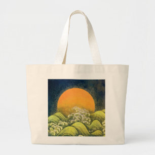Bolso De Tela Gigante AMATERASU , SUN GODDESS , amarillo verde negro