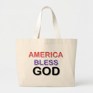 Bolso De Tela Gigante América bendice a dios