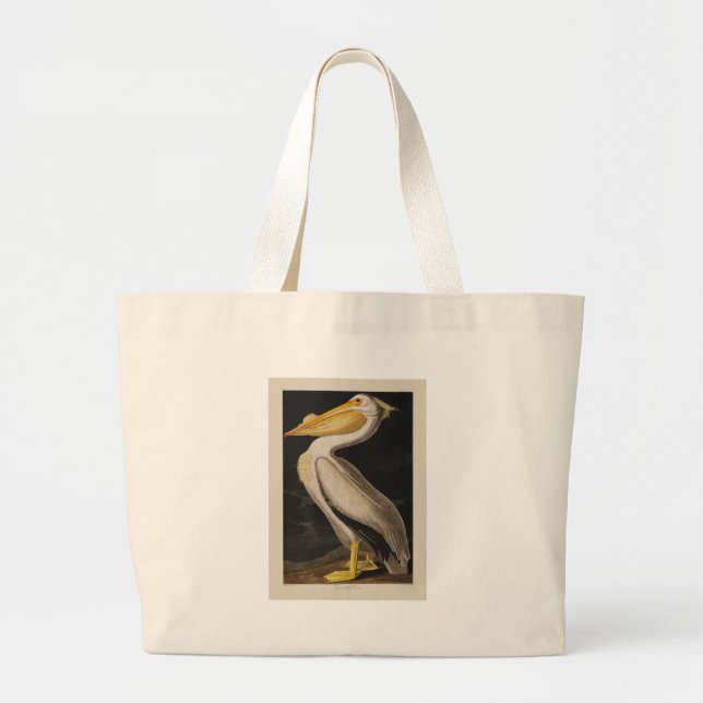 Bolso De Tela Gigante América del pájaro pelícano blanco audubon (Frente)