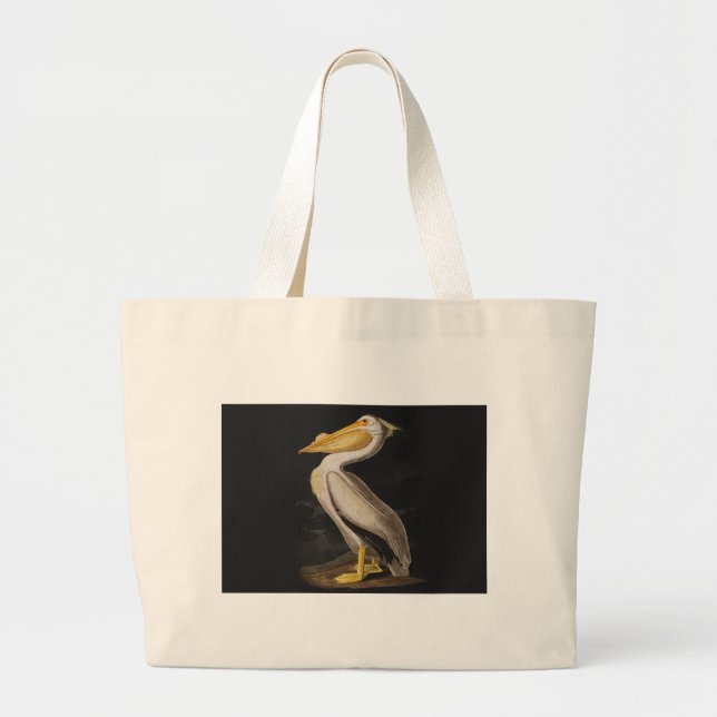 Bolso De Tela Gigante América del pájaro pelícano blanco audubon (Frente)