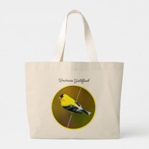 Bolso De Tela Gigante American Goldfinch Songbird Fotografía original