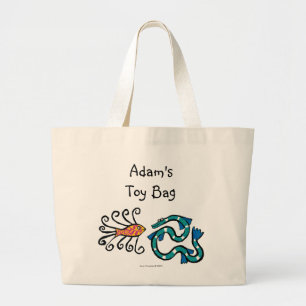 Bolso De Tela Gigante Amigos ilustrados coloridos de los pescados