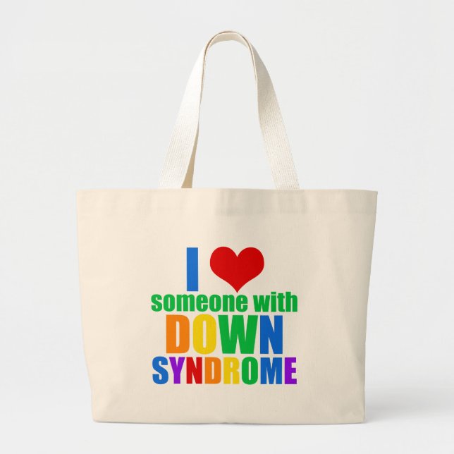 Bolso De Tela Gigante Amo A Alguien Con Síndrome De Down (Frente)