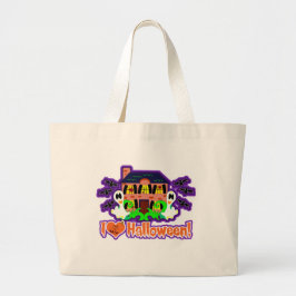 Bolso De Tela Gigante Amo a Halloween Funny Ghost Personalizado