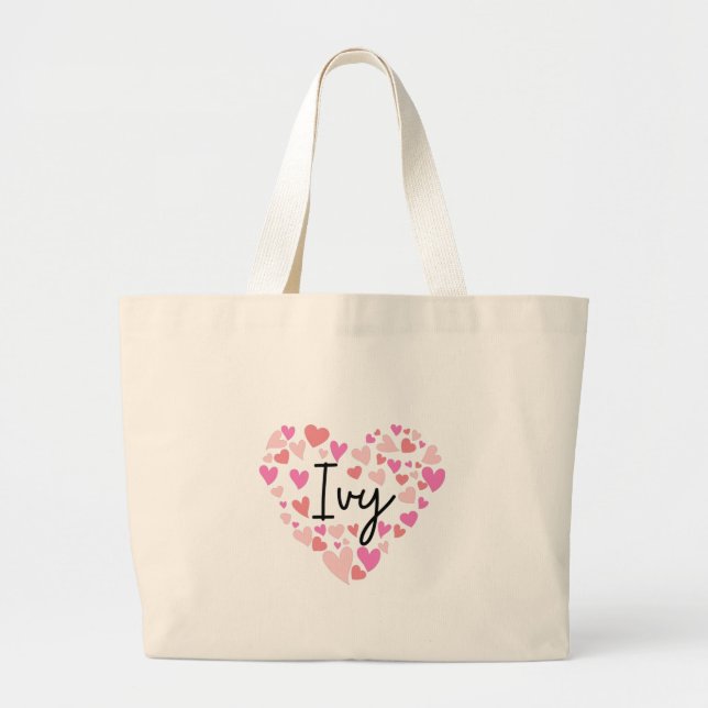 Bolso De Tela Gigante Amo a Ivy (Frente)