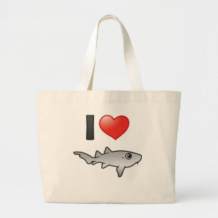 Bolso De Tela Gigante Amo a los criados tiburones