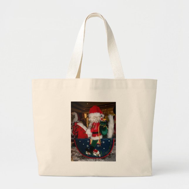 Bolso De Tela Gigante Amo a los Navidades con fiestas felices de nieve (Frente)