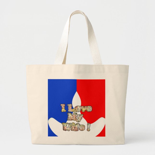 Bolso De Tela Gigante "Amo a mi esposa" Impresión artística (Frente)