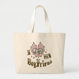 Bolso De Tela Gigante Amo a mi novio - Rojo - DingusDesign