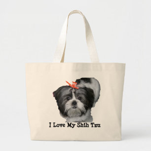 Bolso De Tela Gigante Amo a mi Shih Tzu