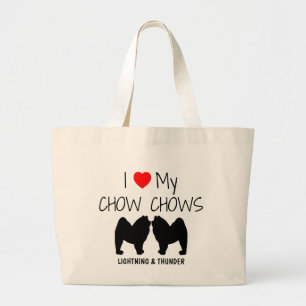 Bolso De Tela Gigante Amo A Mis Dos Perros Chow