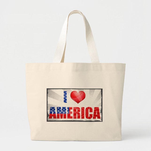 Bolso De Tela Gigante Amo América (Frente)