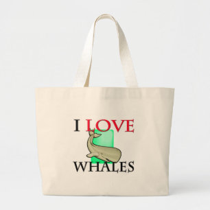 Bolso De Tela Gigante Amo ballenas