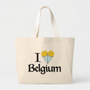 Bolso De Tela Gigante Amo Bélgica