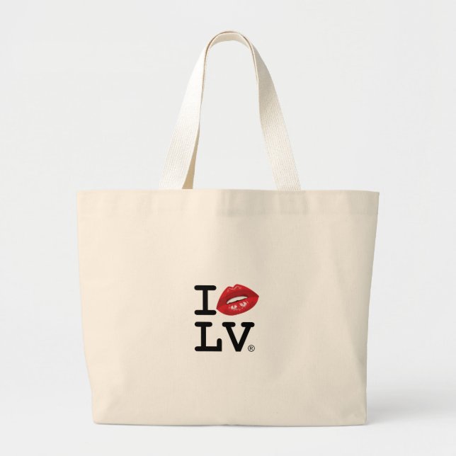 BOLSO DE TELA GIGANTE AMO BESO DEL LV (Frente)