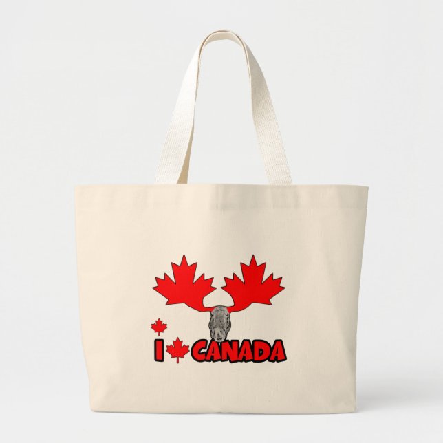 Bolso De Tela Gigante Amo Canadá (Frente)