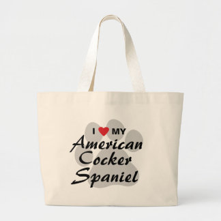 Bolso De Tela Gigante Amo (corazón) mi cocker spaniel americano