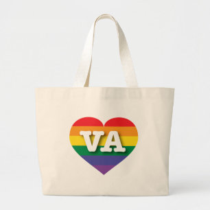 Bolso De Tela Gigante Amo el corazón arcoiris de Virginia