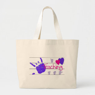 Bolso De Tela Gigante amo el enseñar de asl - tote
