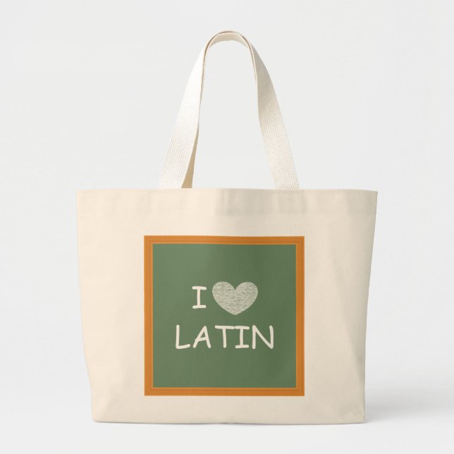 Bolso De Tela Gigante Amo el latín (Frente)