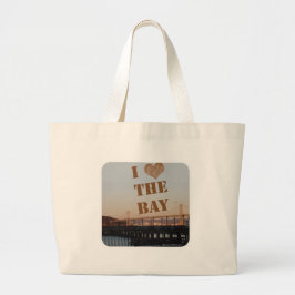 Bolso De Tela Gigante Amo el logo de viaje escénico de la bahía