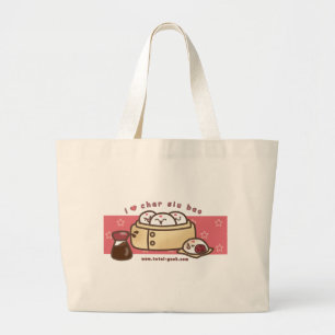 Bolso De Tela Gigante amo el tote del jumbo del bao del siu del carbón