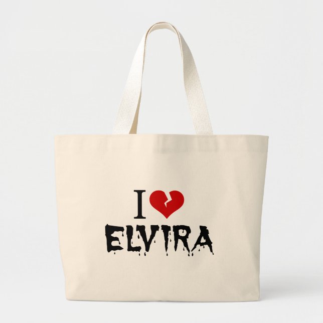 Bolso De Tela Gigante Amo Elvira Corazón Roto (Frente)