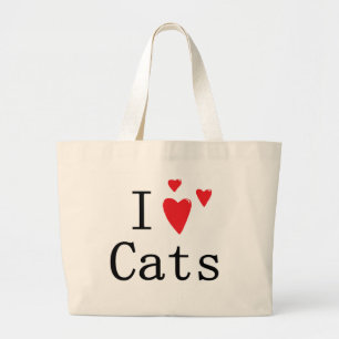 Bolso De Tela Gigante Amo gatos