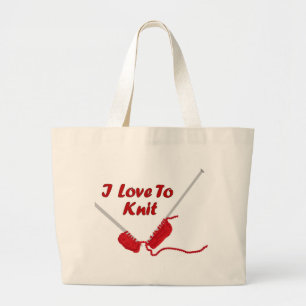 Bolso De Tela Gigante Amo hacer punto
