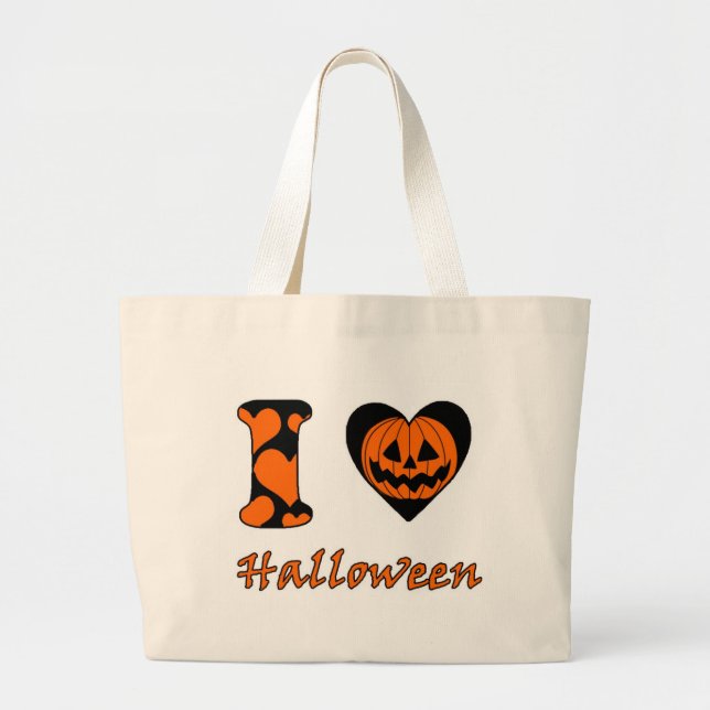 Bolso De Tela Gigante Amo Halloween (Frente)