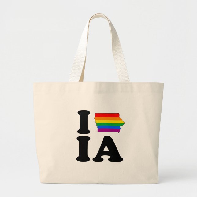 BOLSO DE TELA GIGANTE AMO IOWA GAY (Frente)