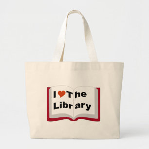 Bolso De Tela Gigante Amo la biblioteca