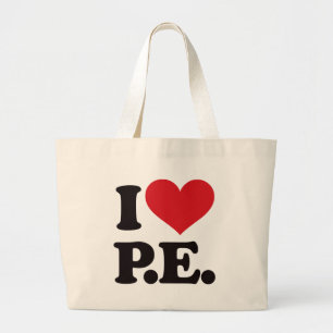 Bolso De Tela Gigante ¡Amo la educación física!