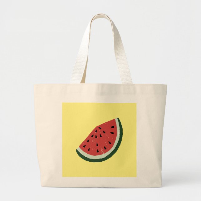 Bolso De Tela Gigante Amo la sandía con una trozo de sandía (Frente)