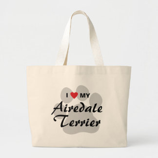 Bolso De Tela Gigante Amo mi Airedale Terrier