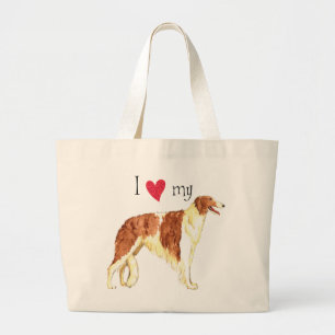 Bolso De Tela Gigante Amo mi Borzoi