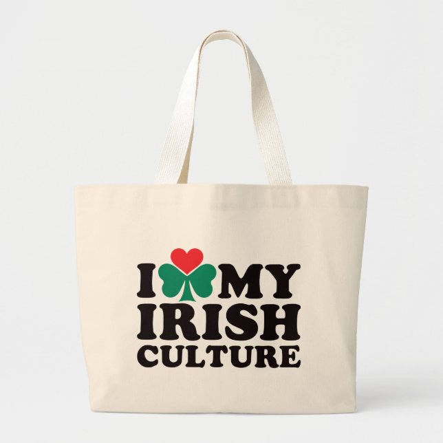 Bolso De Tela Gigante Amo mi cultura irlandesa (Frente)