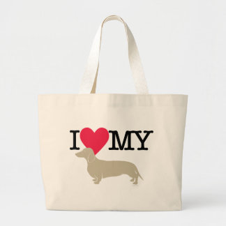 Bolso De Tela Gigante ¡Amo mi Dachshund!