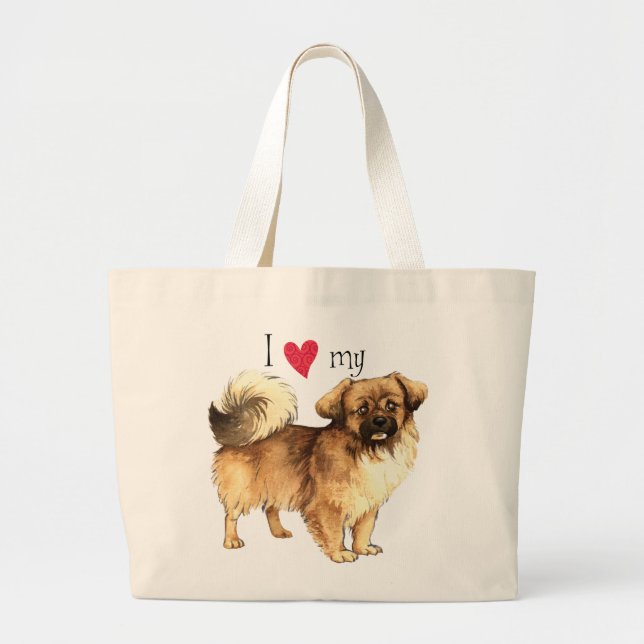 Bolso De Tela Gigante Amo mi español tibetano (Frente)