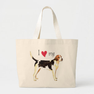 Bolso De Tela Gigante Amo mi Foxhound inglés