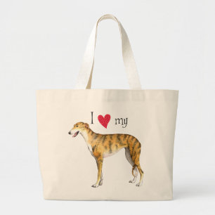 Bolso De Tela Gigante Amo mi galgo