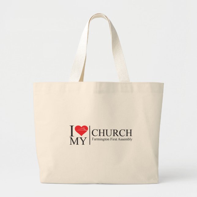 Bolso De Tela Gigante Amo mi iglesia (Frente)